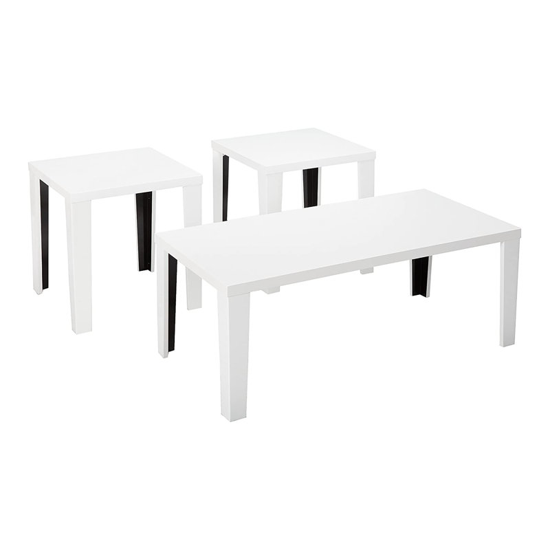 Ensemble de tables basses 3 pièces Latanya, Blanc