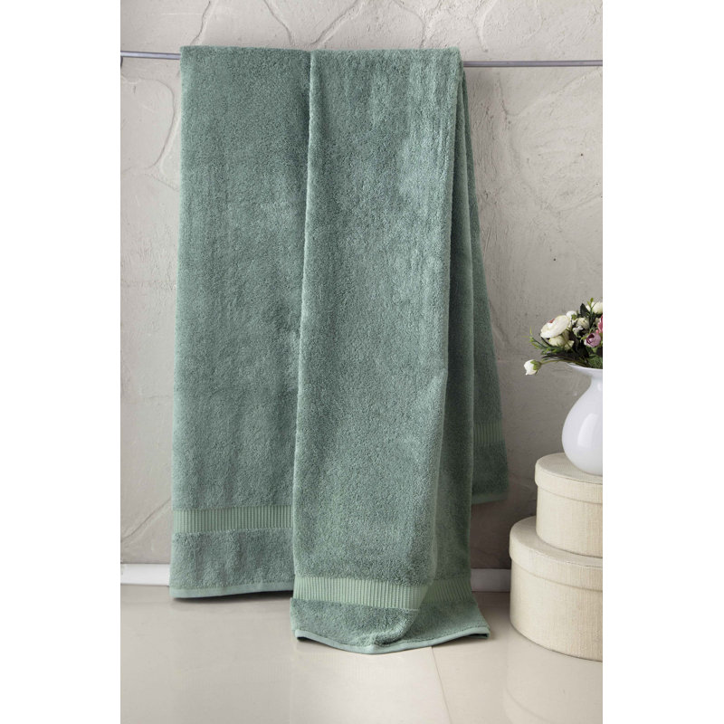 Motto 2 Piece Turkish Cotton Bath Sheet Towel Set, Green