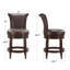 Tabourets de bar rembourrés Elveria avec structure en bois et garniture cloutée-106913307-106913306-106913305