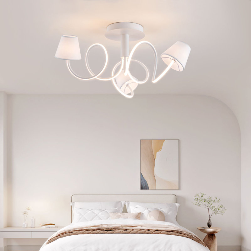 Buckins Linen LED Semi Flush Mount