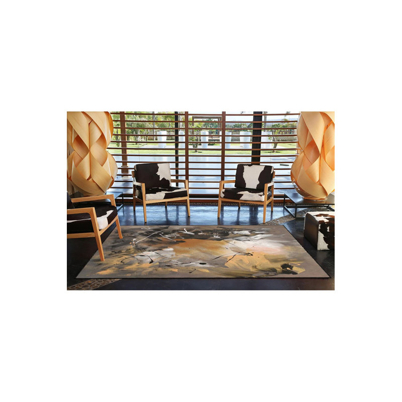 Tapis décoratif lavable à motif pastel, Carré 3 pi 3 po