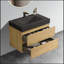 Meuble-lavabo mural 30 po en chêne naturel avec lavabo, grand meuble-lavabo flottant mural