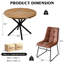 Ensemble de salle à manger 5 pièces rond moderne, table en bois brun 39 po avec 4 chaises en similicuir