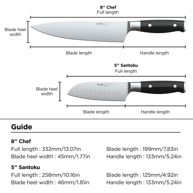 Ninja Foodi Premium 2-piece Chef And Santoku Knife Set