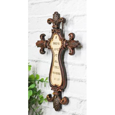 Petite croix murale en bois artificiel Proverbs