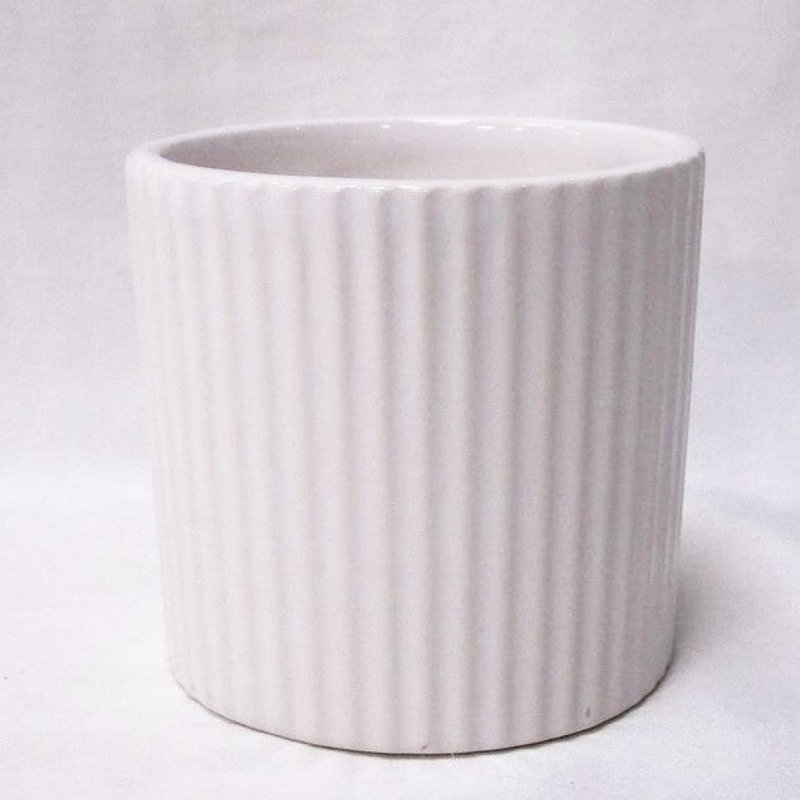 Pot à fleurs blanc glacé, H 2,9 po x l 2,9 po x P 2,9 po
