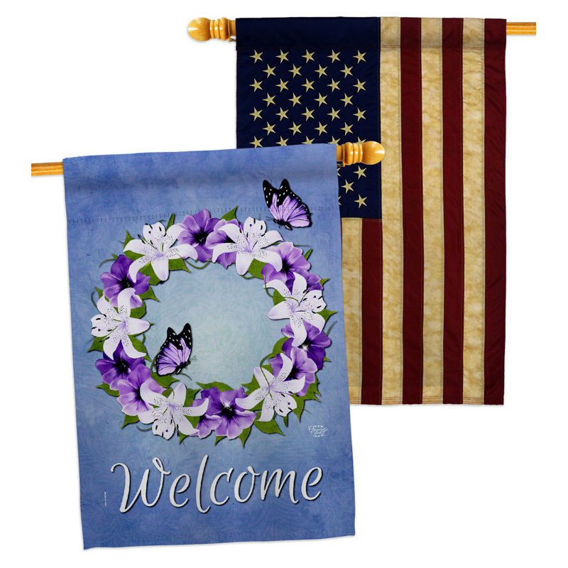 Drapeau de maison à 2 côtés en polyester / mélange de polyester 40 x 28 po