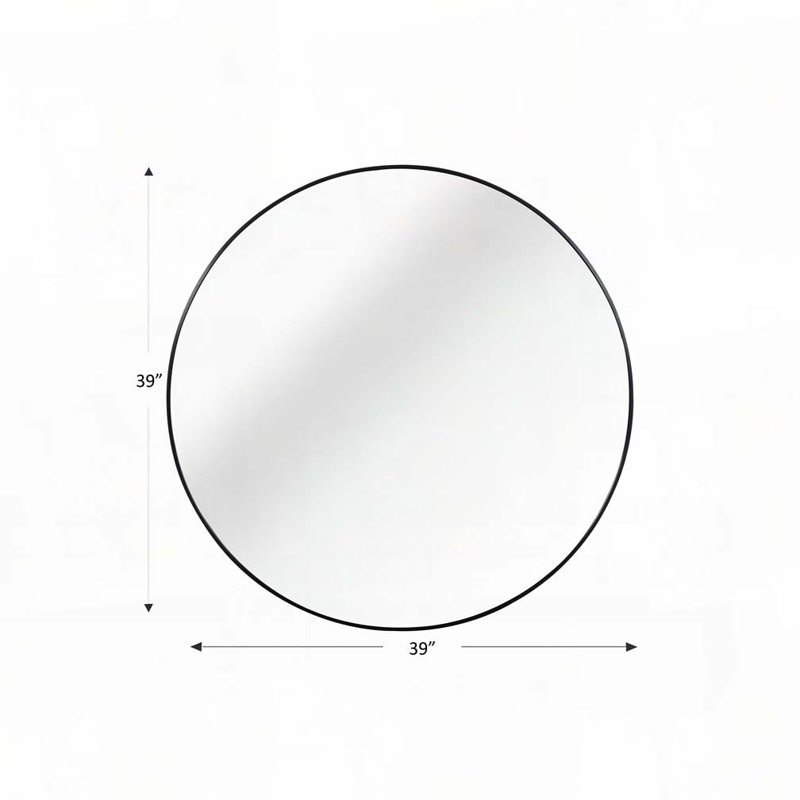 Miroir mural 39 po, Noir, 39 po x 39 po
