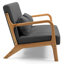 2 chaises en bois massif, éponge haute, housse en tissu de lin, style Mid-Century moderne, aspect gris foncé, pieds et revêtement stables, gris, look moderne