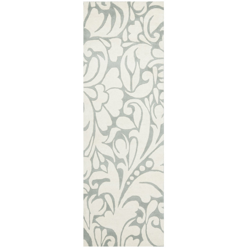 Candelo Soho Hand Tufted Wool And Viscose Floral Rug, Runner 2'6" x 8'
