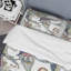 Cachemire blanc floral I - ensemble de housse de couette abstrait - microfibre de polyester-918355864