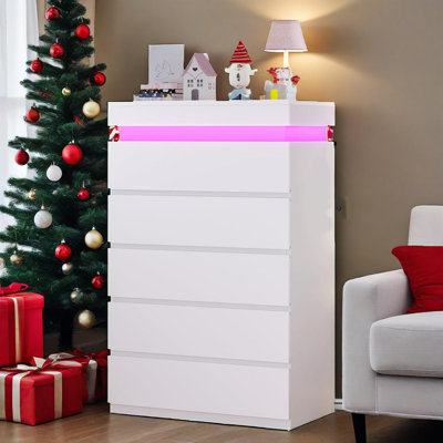 Tall 5 Drawer Dresser With Led Light by Wrought Studio