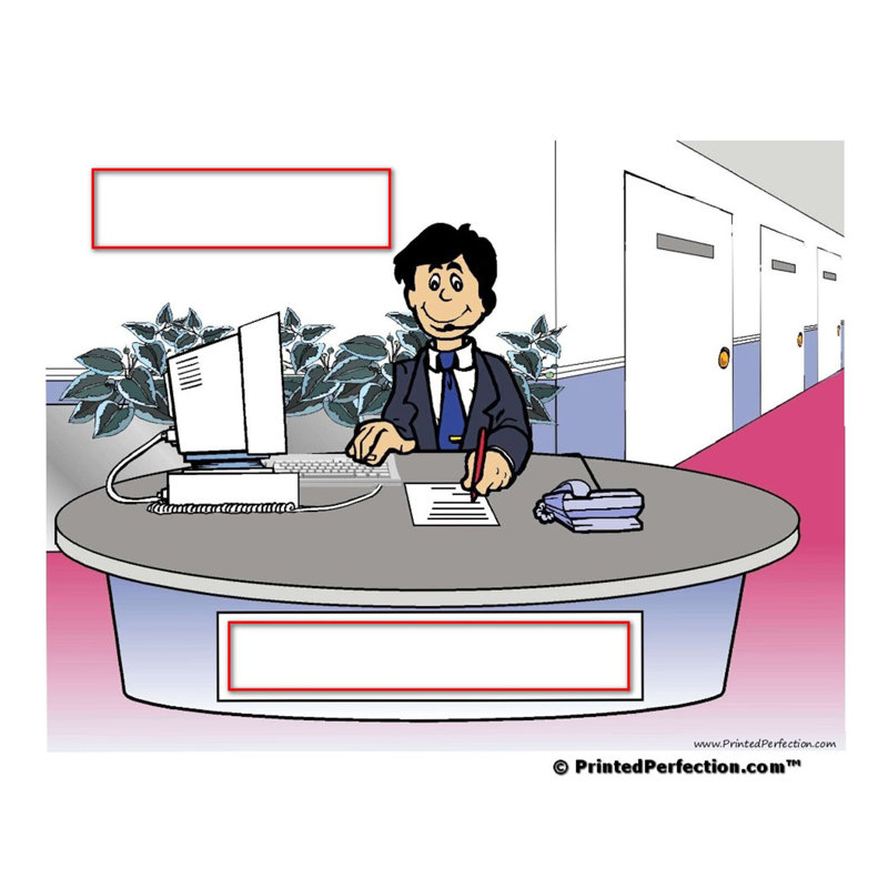 Personalized Name That Toon Admin Assistant, Receptionist - Male Rhinestone Bordered Key Chain, Yes