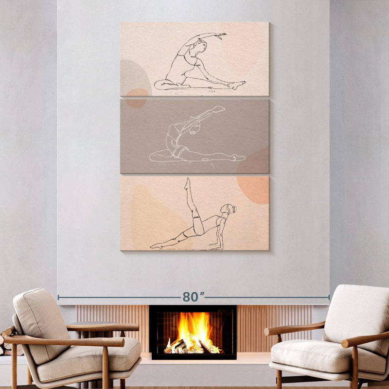 Sireci Yoga Stretching, 74" H x 48" W