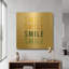 «Smile Smile» par Ann Kelle, art mural en métal doré, 24 po x 24 po-133651163