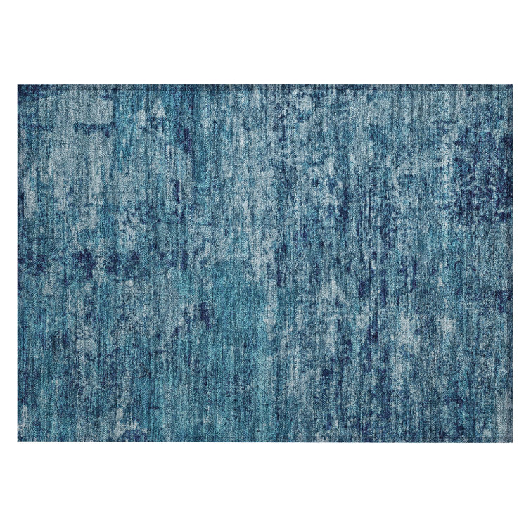 Machine Washable Indoor/Outdoor Xhevrie ACN1723 Denim Rug