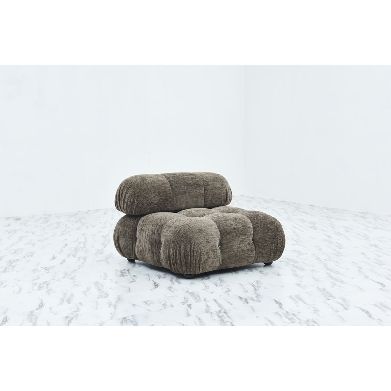 Fauteuil de chambre de 38 po de largeur Warthman, Polyester à 100 % de couleur brune