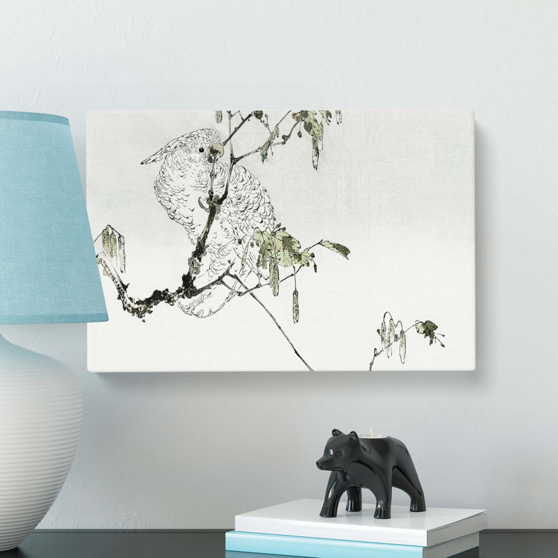 White Cockatoo by Watanabe Seitei - Wrapped Canvas Painting, 40cm H x 60cm W x 3cm D