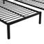 Triple lit superposé avec 1 lit double et 2 lits simples, structure en métal, solution de rangement sur rail verticale, noir avec rangement supplémentaire, pour les invités de Noël