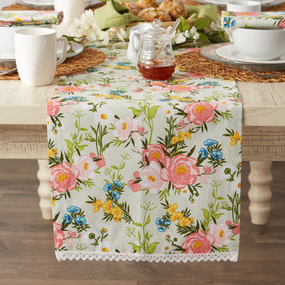 Floral 100% Cotton Table Runner