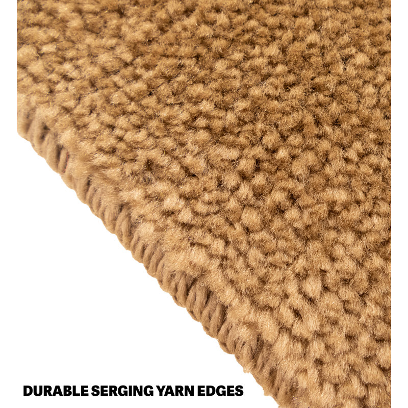 Comfy Collection Machine Washable Slip Resistant Indoor Stair Treads, Beige, 13, Rectangle 8" x 2'6"