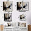 «Black, White and Gold Expression», reproduction d'art sur toile abstraite, décoration murale abstraite noire 2 pièces-122639476-122639482-122639483