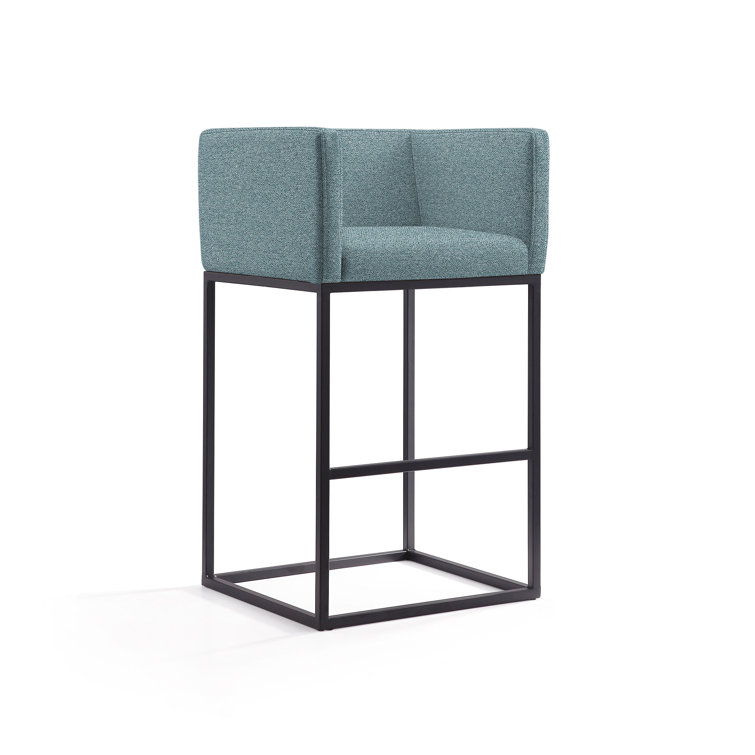 Upholstered Counter Stool with Metal Frame