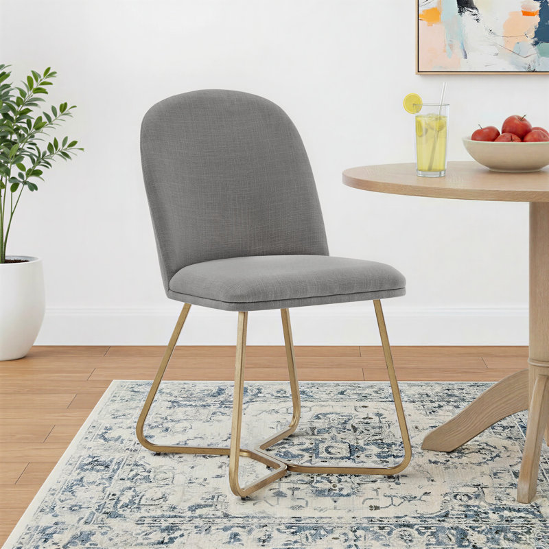 Ainhoa 15.25'' H Linen Upholstered Side Chair, Gray