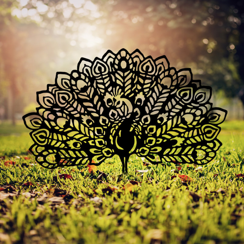 Carolene Metal Garden Stake, Black