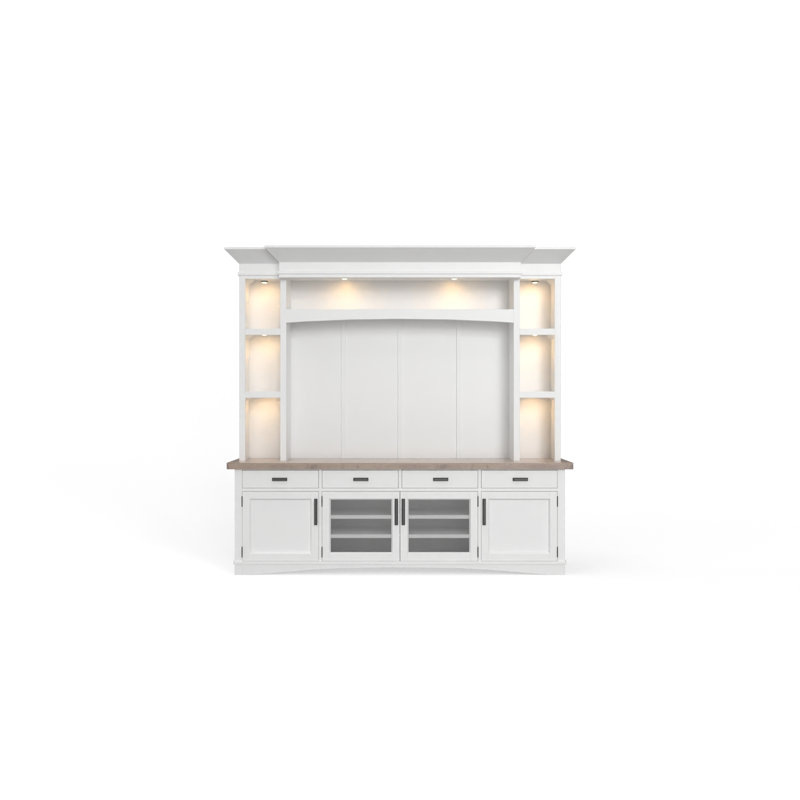 Solid Wood Entertainment Center for TVs up to 70", White