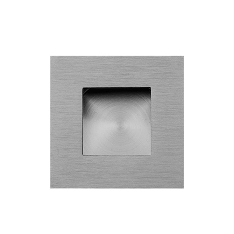 Plaque à tirer carrée, H 1,57 po x l 1,57 po x P 1 po, Acier inoxydable satiné