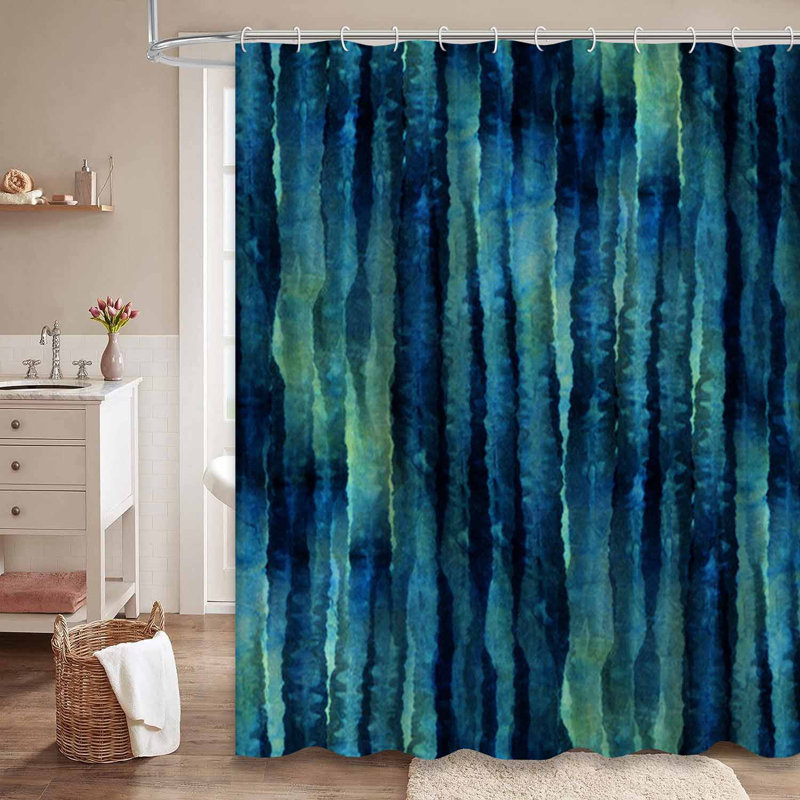 Rideau de douche Tie Dye Indigo, L 72 po x l 84 po
