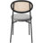 Modern Velvet Dining Side Chair with Rattan Back and Black Metal Legs for Kitchen or Dining Room-1352617812