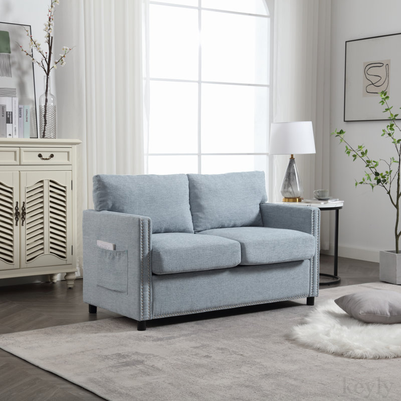Demandrea Upholstered 52.36'' Loveseat, Mint Green Chenille