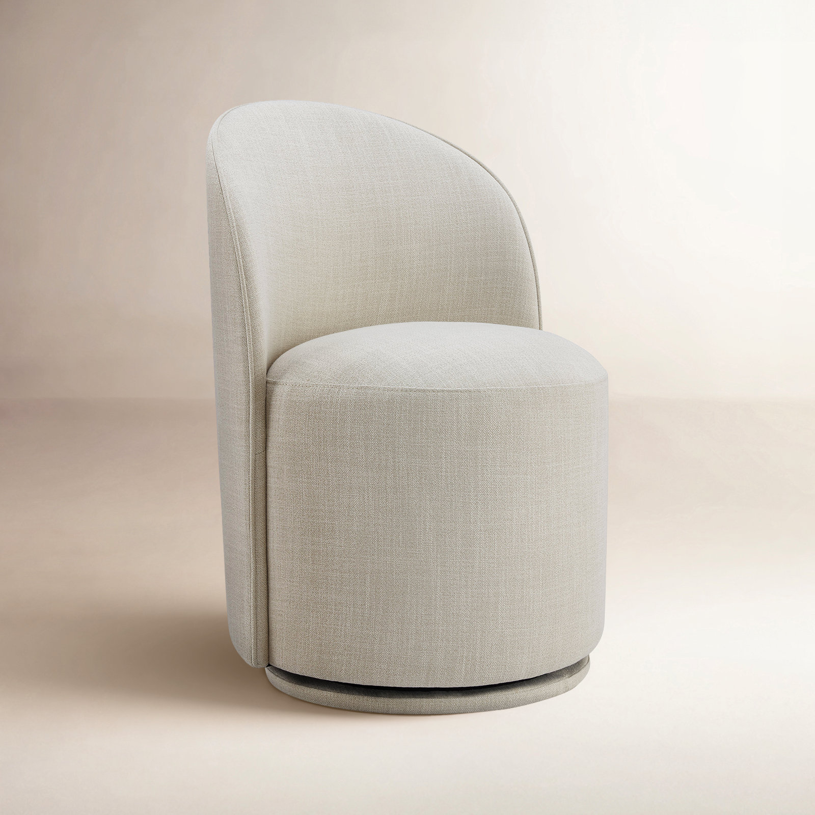 Sharlene Swivel Dining Chair, Effie Linen Performance Linen