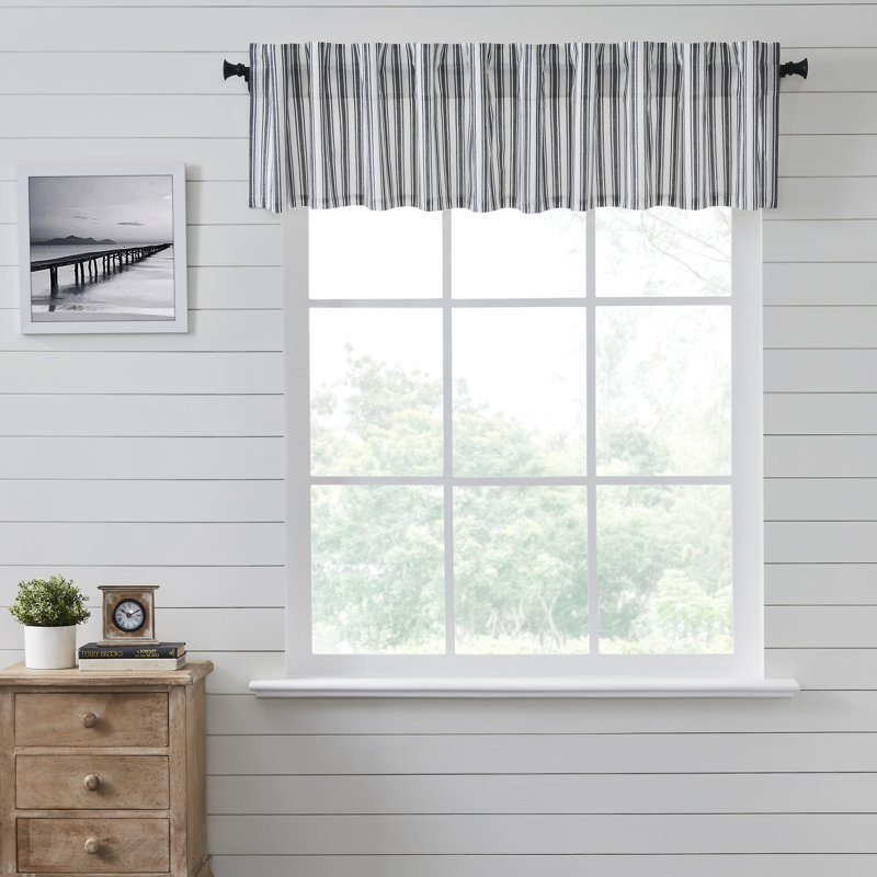 Sawyer Mill Cotton Striped Tailored Window Valance, 16" W x 90" L
