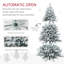 Arbre de Noël artificiel enneigé 7 pi avec 1401 pointes, support en métal pliable, assemblage facile, arbre de Noël articulé pour la maison, le bureau, les Fêtes-1666760047