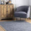 Tapis bleu tissé à plat à la main Faustine-1975976530