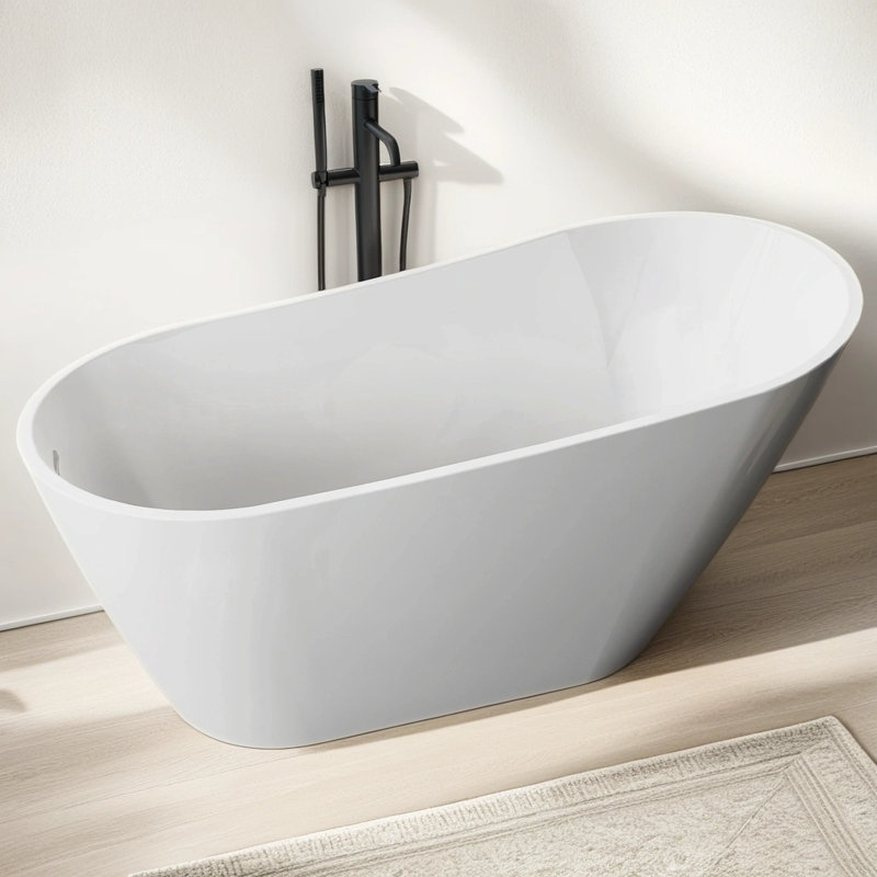 Acrylic 55.1'' x 30.76'' Soaking Acrylic Bathtub
