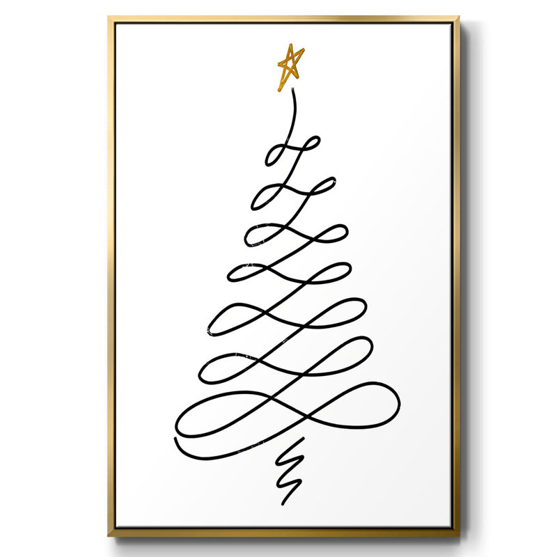 " Christmas Tree III ", 25" H x 17" W x 1.5" D, Gold
