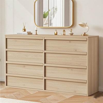 6 /7 /8 Drawer Dresser for Bedroom, Modern Double Dresser Organizer with Drawers Large Storage, Wooden Chest of Drawers for Living Room, Nursery, Hall by Ebern Designs
