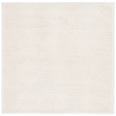 Tapis géométrique en laine / coton touffeté à la main Lisabet
