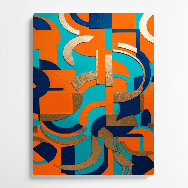 Abstract Shapes 49 Brown Metal Wall Art