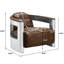 Fauteuil demi-tonneau en cuir fleur Gable-54844441