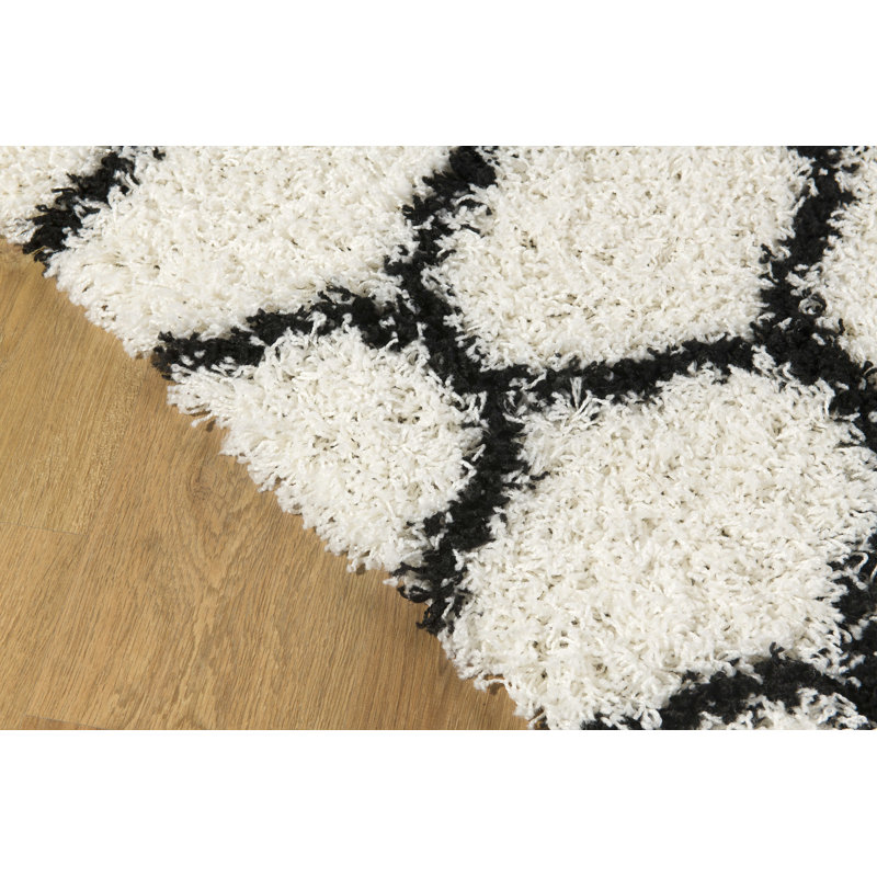 Tapis blanc à motif géométrique Esquer, Rectangle 2 pi x 3 pi