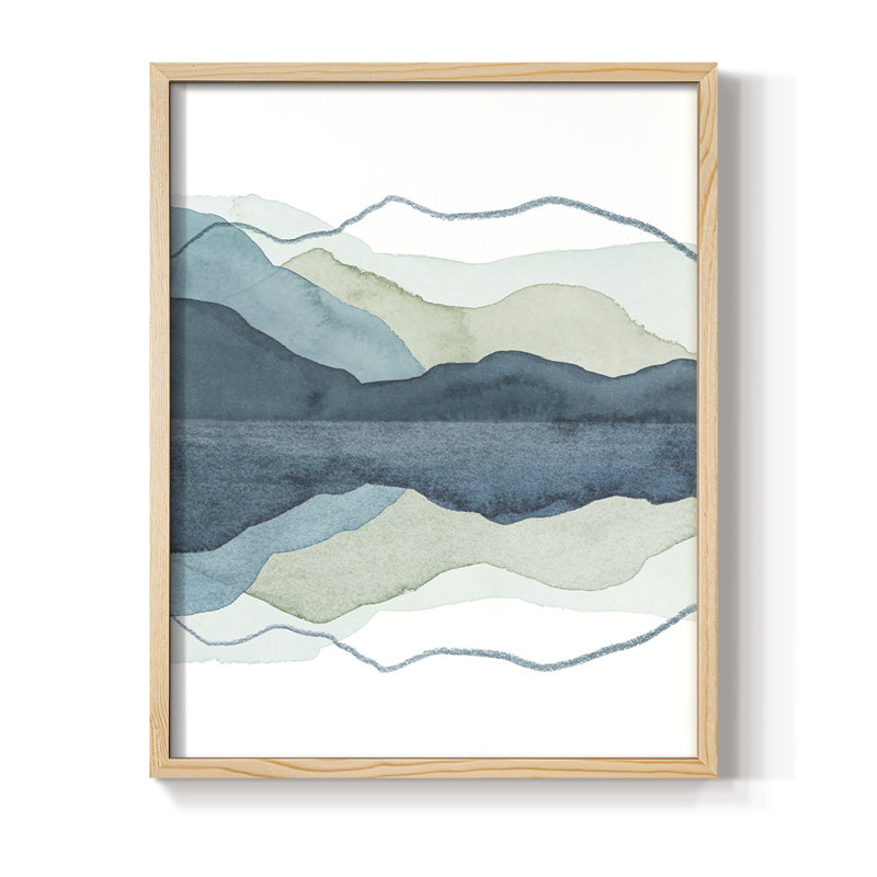Reproduction encadrée de glaçons I - bois massif, H 21 po x l 17 po