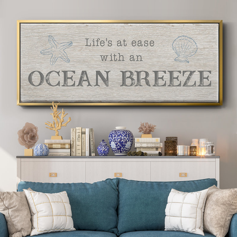 Ocean Breeze- Framed Canvas, 24" H x 60" W