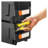 12-Pack Stackable Storage Bins with Front Opening, Modular Plastic Organizers for Garage & Workshop