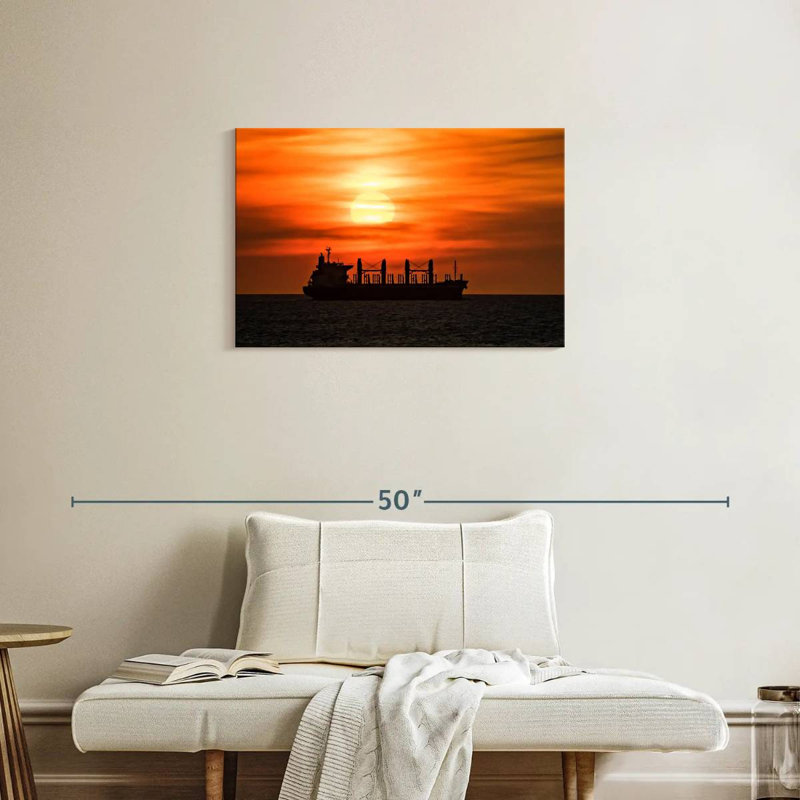 Mehar Ship In Ocean, 20" H x 30" W