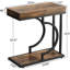 Table de couloir élégante avec un design compact et élégant, idéale pour les petits espaces de vie C - Maison, structure semi-circulaire, finition noire et brune, facile à nettoyer